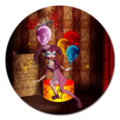 Cute Little Harlequin Magnet 5  (Round)