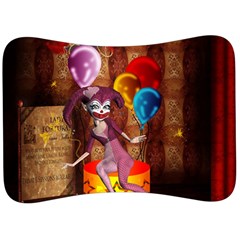 Cute Little Harlequin Velour Seat Head Rest Cushion by FantasyWorld7