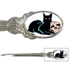 Black Cat & Halloween Skull Letter Opener by gothicandhalloweenstore