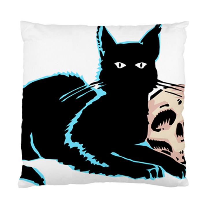 Black Cat & Halloween Skull Standard Cushion Case (Two Sides)