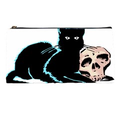 Black Cat & Halloween Skull Pencil Cases by gothicandhalloweenstore