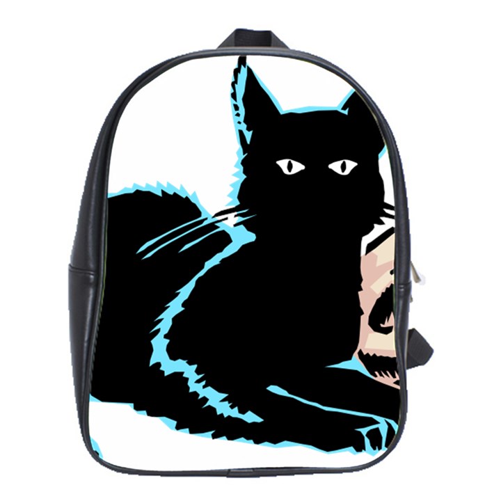 Black Cat & Halloween Skull School Bag (Large)