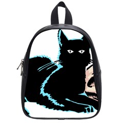 Black Cat & Halloween Skull School Bag (small) by gothicandhalloweenstore