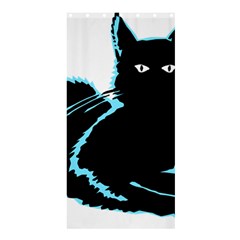 Black Cat & Halloween Skull Shower Curtain 36  X 72  (stall)  by gothicandhalloweenstore