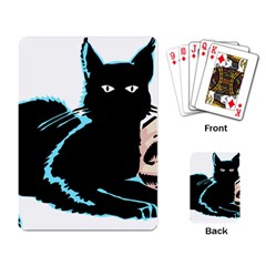 Black Cat & Halloween Skull Playing Cards Single Design (rectangle) by gothicandhalloweenstore