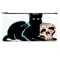 Black Cat & Halloween Skull Pencil Cases by gothicandhalloweenstore