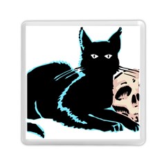 Black Cat & Halloween Skull Memory Card Reader (square)