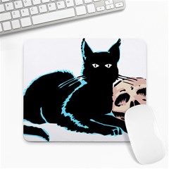 Black Cat & Halloween Skull Large Mousepads by gothicandhalloweenstore