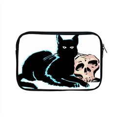 Black Cat & Halloween Skull Apple Macbook Pro 15  Zipper Case by gothicandhalloweenstore