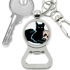 Black Cat & Halloween Skull Bottle Opener Key Chain by gothicandhalloweenstore