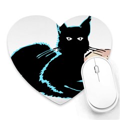 Black Cat & Halloween Skull Heart Mousepads by gothicandhalloweenstore