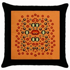 Happy Pumkins And Ghosts And  They Love The Season Throw Pillow Case (black) by pepitasart