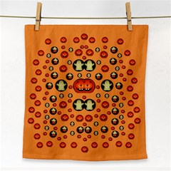 Happy Pumkins And Ghosts And  They Love The Season Face Towel by pepitasart