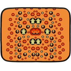 Happy Pumkins And Ghosts And  They Love The Season Fleece Blanket (mini) by pepitasart