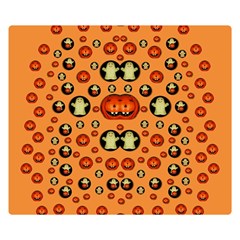 Happy Pumkins And Ghosts And  They Love The Season Double Sided Flano Blanket (small)  by pepitasart