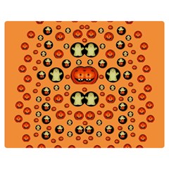 Happy Pumkins And Ghosts And  They Love The Season Double Sided Flano Blanket (medium)  by pepitasart