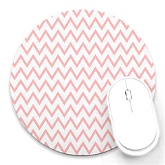 Chevrons Roses Round Mousepads by kcreatif