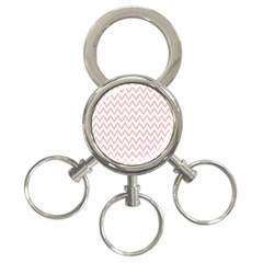 Chevrons Roses 3-ring Key Chain