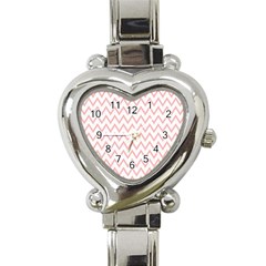 Chevrons Roses Heart Italian Charm Watch by kcreatif