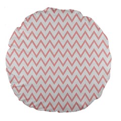 Chevrons Roses Large 18  Premium Flano Round Cushions by kcreatif