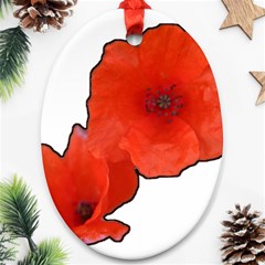 Coquelicots Fleurs Ornament (oval) by kcreatif