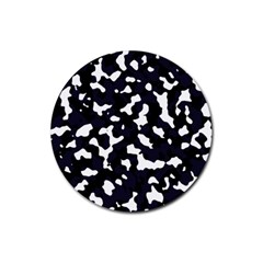 Camouflage Bleu Rubber Round Coaster (4 Pack)  by kcreatif