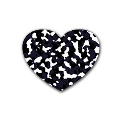 Camouflage Bleu Rubber Coaster (heart)  by kcreatif