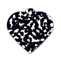 Camouflage Bleu Dog Tag Heart (two Sides) by kcreatif