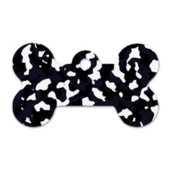 Camouflage Bleu Dog Tag Bone (two Sides) by kcreatif