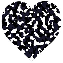 Camouflage Bleu Wooden Puzzle Heart by kcreatif