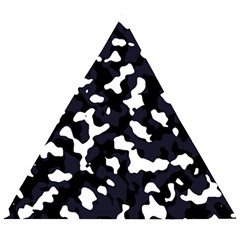 Camouflage Bleu Wooden Puzzle Triangle