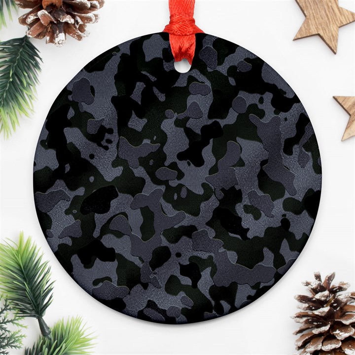 Camouflage Violet Round Ornament (Two Sides)