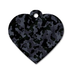 Camouflage Violet Dog Tag Heart (two Sides) by kcreatif