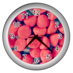 Fraise Bonbons Wall Clock (silver) by kcreatif