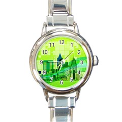 Architecture Skyline Round Italian Charm Watch by Wegoenart