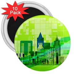 Architecture Skyline 3  Magnets (10 Pack)  by Wegoenart