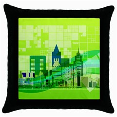 Architecture Skyline Throw Pillow Case (black) by Wegoenart