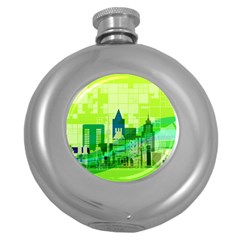 Architecture Skyline Round Hip Flask (5 Oz) by Wegoenart