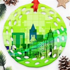 Architecture Skyline Ornament (round Filigree) by Wegoenart