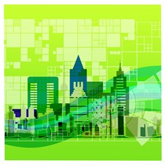 Architecture Skyline Wooden Puzzle Square by Wegoenart