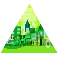 Architecture Skyline Wooden Puzzle Triangle