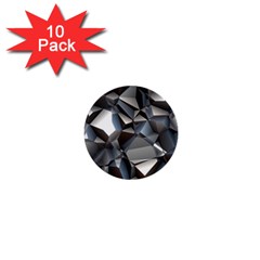 Triangles Polygon Color Silver Uni 1  Mini Buttons (10 Pack)  by Wegoenart