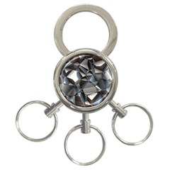 Triangles Polygon Color Silver Uni 3-ring Key Chain