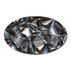 Triangles Polygon Color Silver Uni Oval Magnet by Wegoenart