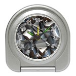 Triangles Polygon Color Silver Uni Travel Alarm Clock Front