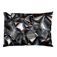 Triangles Polygon Color Silver Uni Pillow Case by Wegoenart