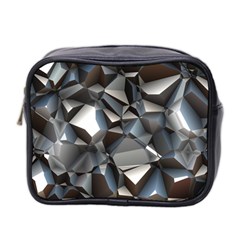 Triangles Polygon Color Silver Uni Mini Toiletries Bag (two Sides) by Wegoenart