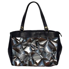 Triangles Polygon Color Silver Uni Oversize Office Handbag (2 Sides)