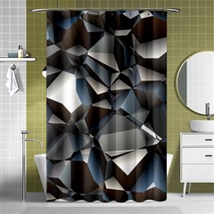 Triangles Polygon Color Silver Uni Shower Curtain 48  X 72  (small)  by Wegoenart