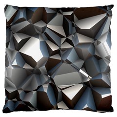 Triangles Polygon Color Silver Uni Large Cushion Case (two Sides) by Wegoenart